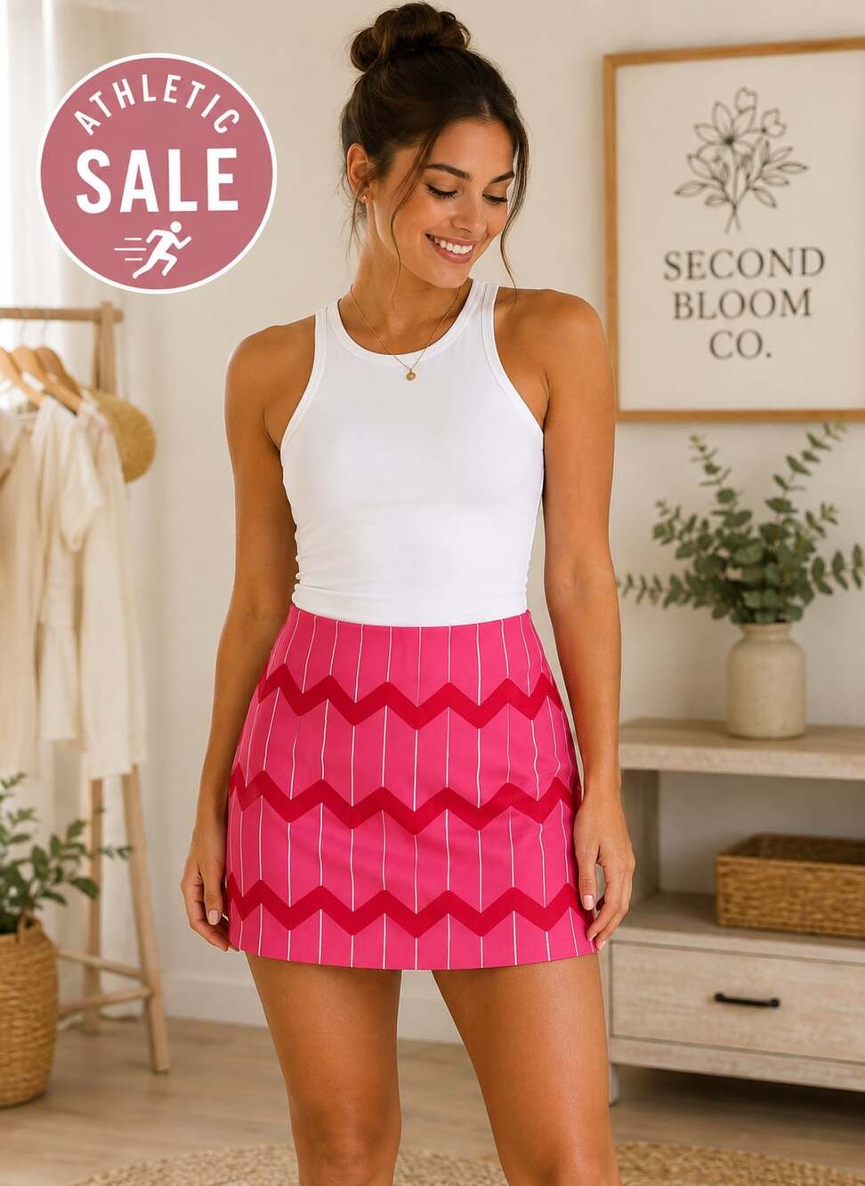 Golftini I Love Lucy Pink Geometric Golf Skort Size 2 B1G1